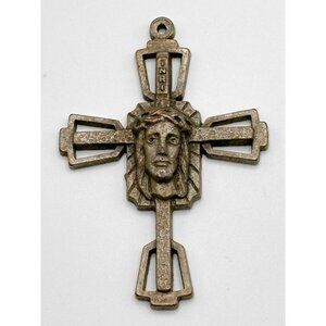 CHRIST HEAD CRUCIFIX PENDANT , Made in Italy,‎